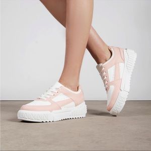 pink white platform sneakers RAID LONDON